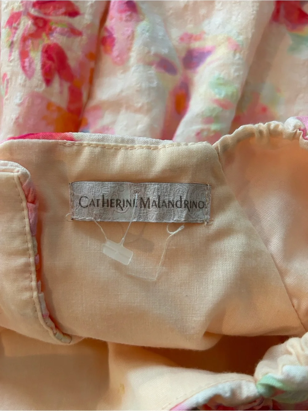 Catherine Malandrino Girls Pink Watercolor Floral Puff-Sleeve Dress